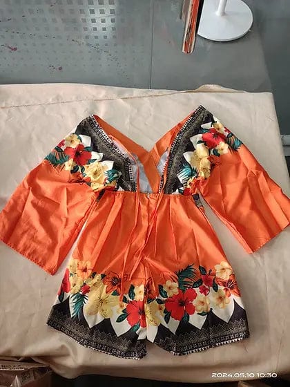 LM | Elegant floral print Romper