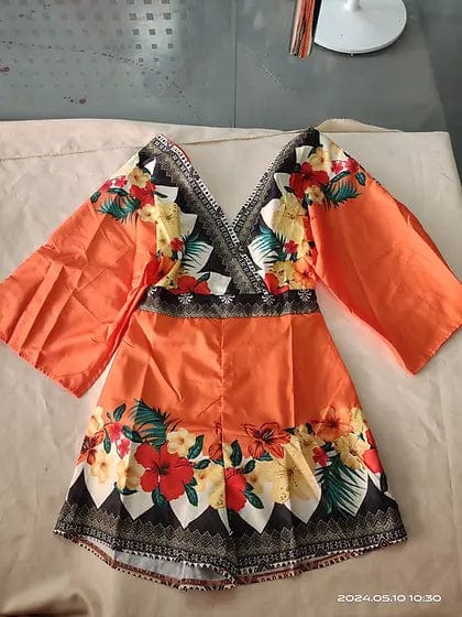 LM | Elegant floral print Romper