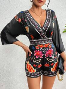 LM | Elegant floral print Romper
