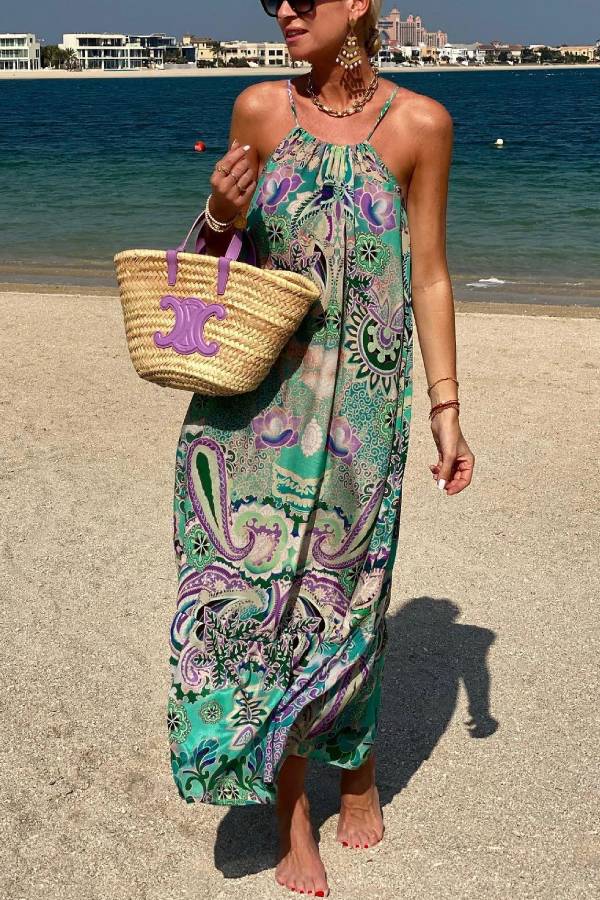 LM | Aqua Black Silk Designer Maxi Dress