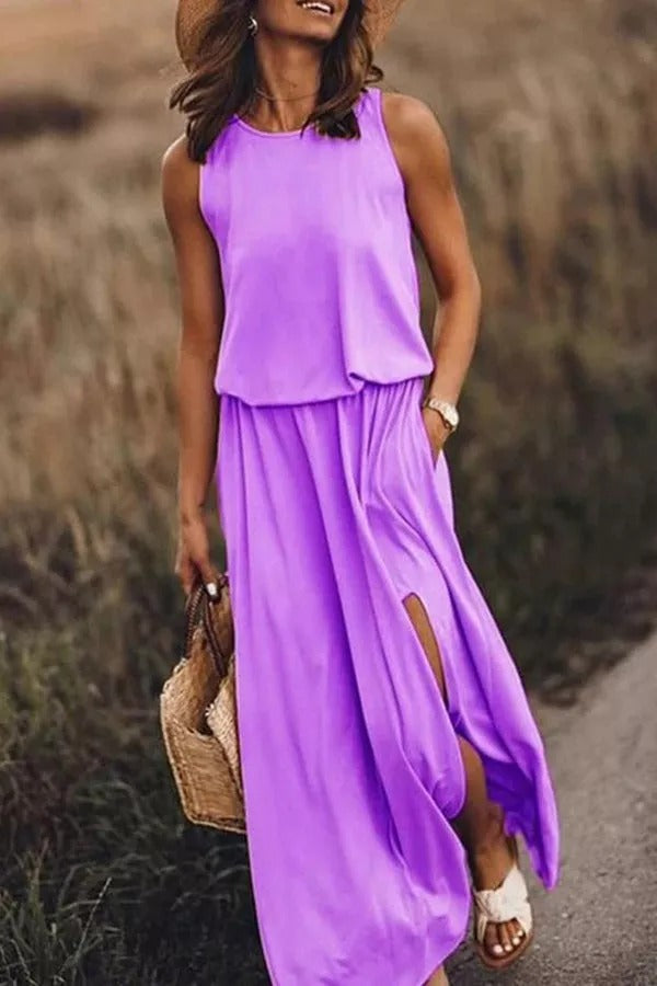 LM | Giselle Loose-fitting maxi dress with slit