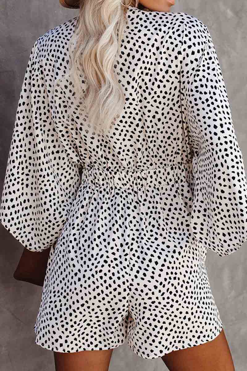 LM | Well Behaved Printed tie romper with pockets