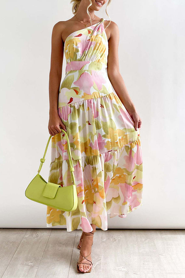 LM | Mid-length, off-the-shoulder, sleeveless midi dress