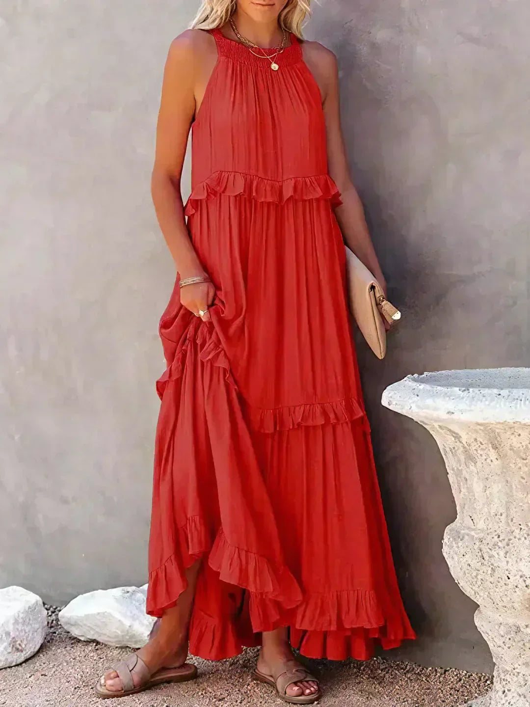 LM | Effortless Ruffle Maxi Dress