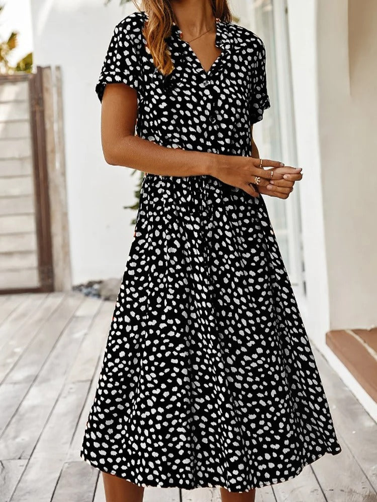 LM | loose-fitting midi dress for women with belt