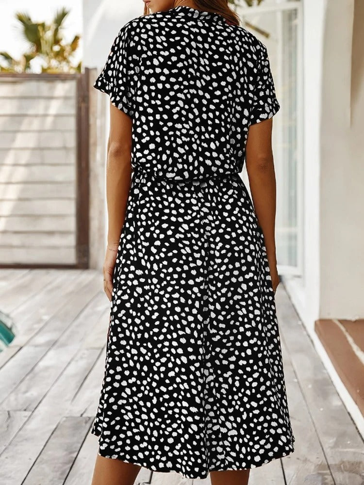 LM | loose-fitting midi dress for women with belt