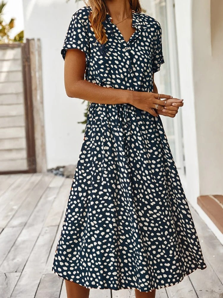 LM | loose-fitting midi dress for women with belt