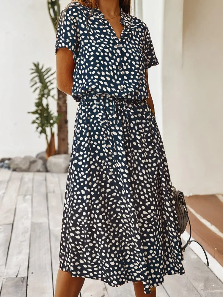 LM | loose-fitting midi dress for women with belt