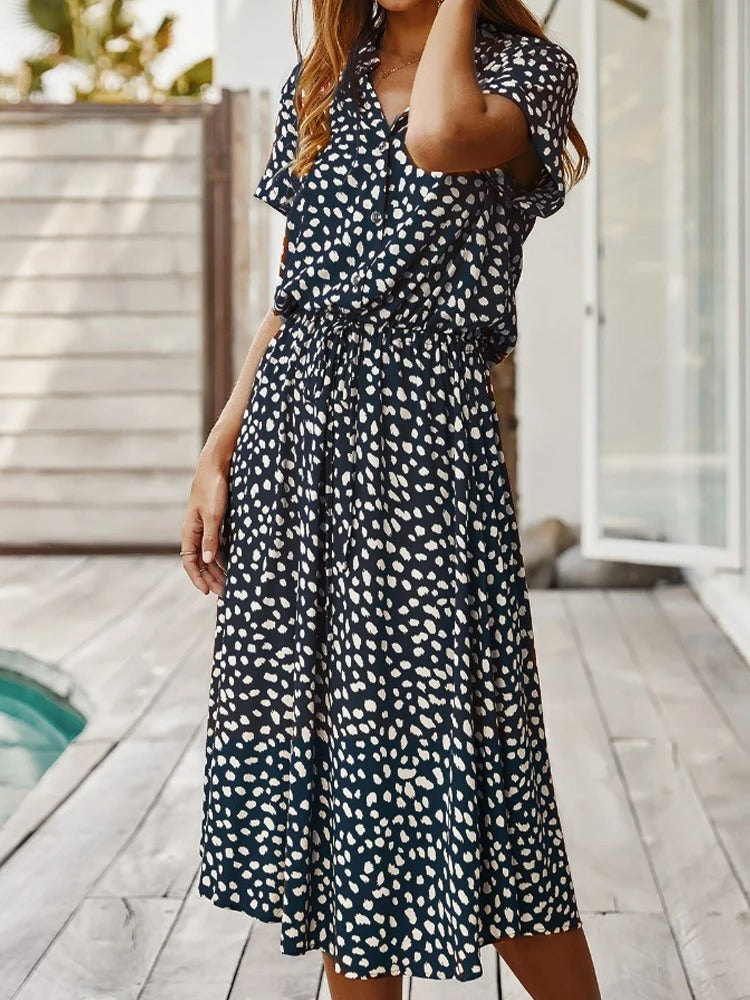 LM | loose-fitting midi dress for women with belt
