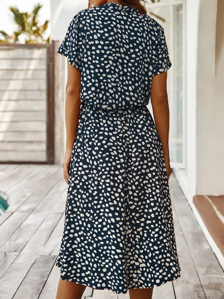 LM | loose-fitting midi dress for women with belt