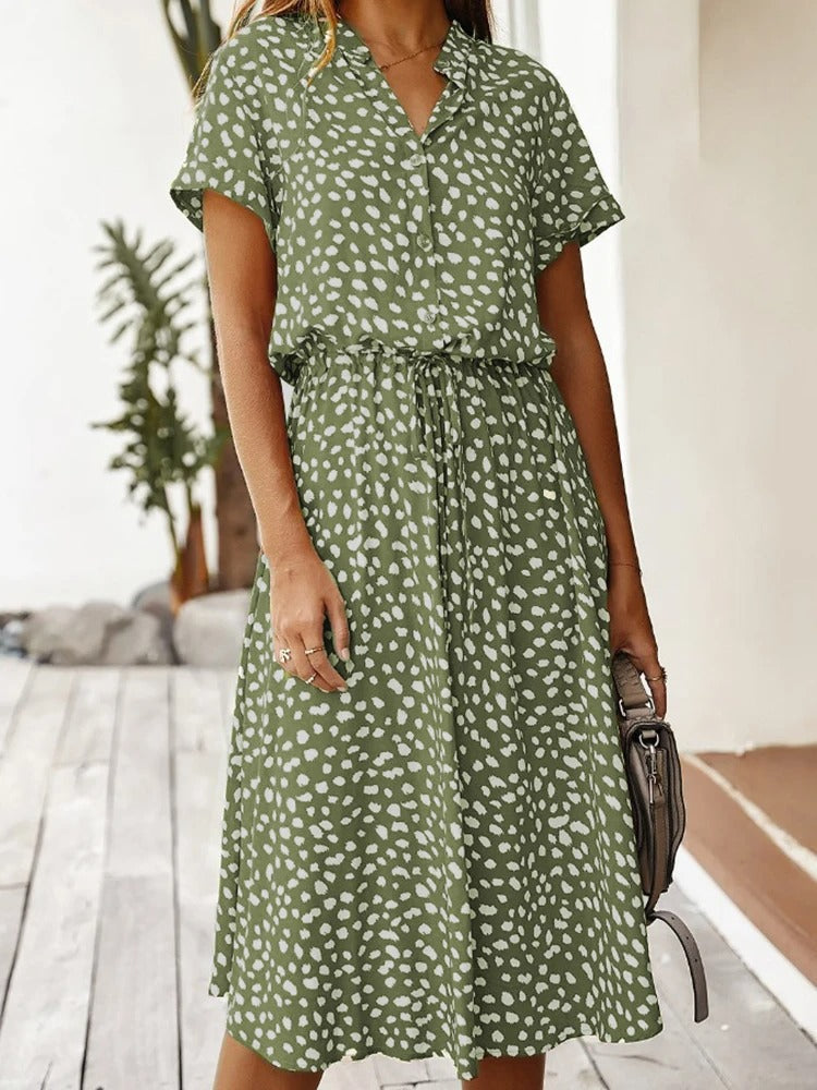 LM | loose-fitting midi dress for women with belt