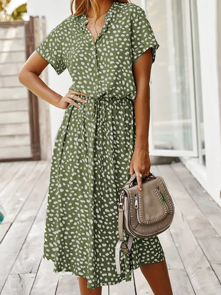 LM | loose-fitting midi dress for women with belt