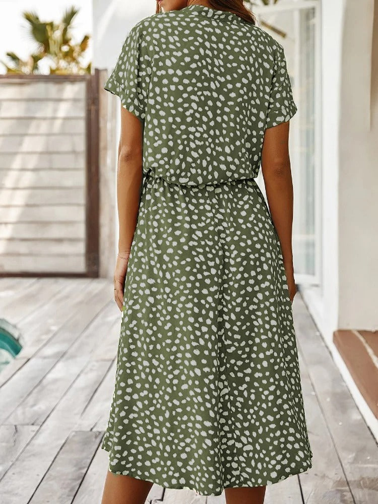 LM | loose-fitting midi dress for women with belt