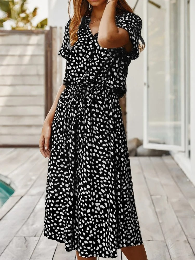 LM | loose-fitting midi dress for women with belt