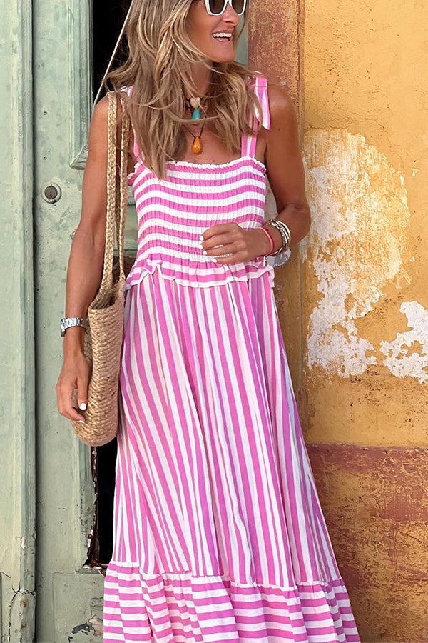 LM | What A Dream Striped maxi dress with tuxedos