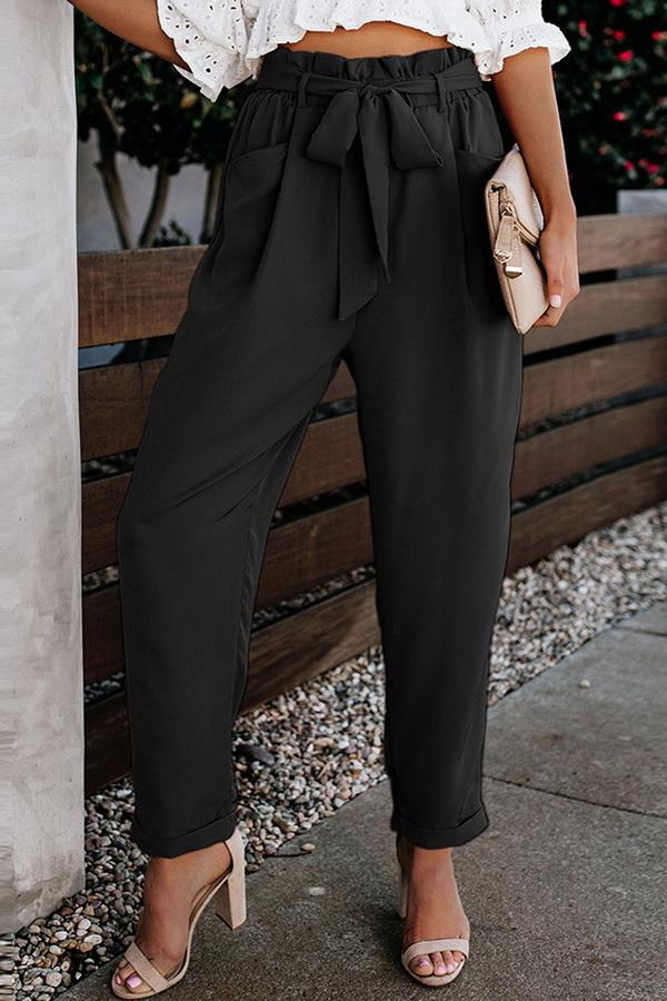 LM | High waist bandage casual pants