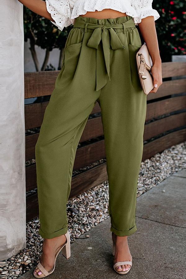 LM | High waist bandage casual pants