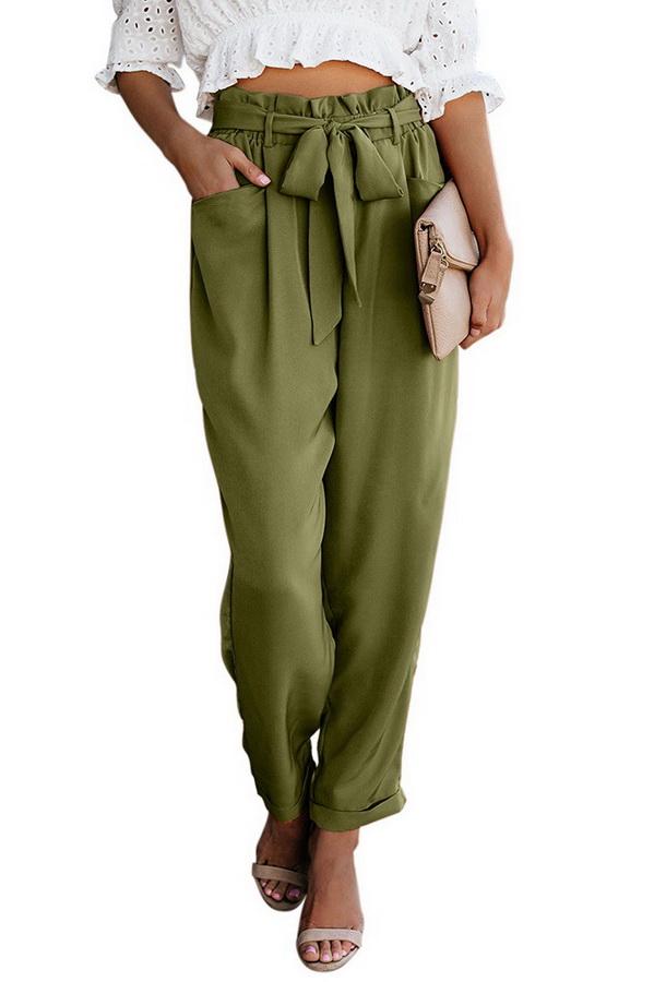 LM | High waist bandage casual pants