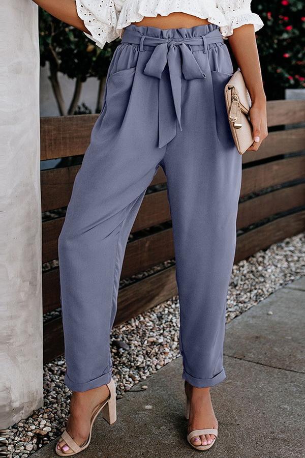 LM | High waist bandage casual pants