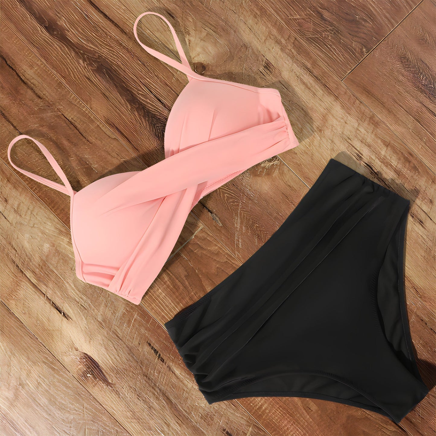 TS | Bikini with high waist and twist front top