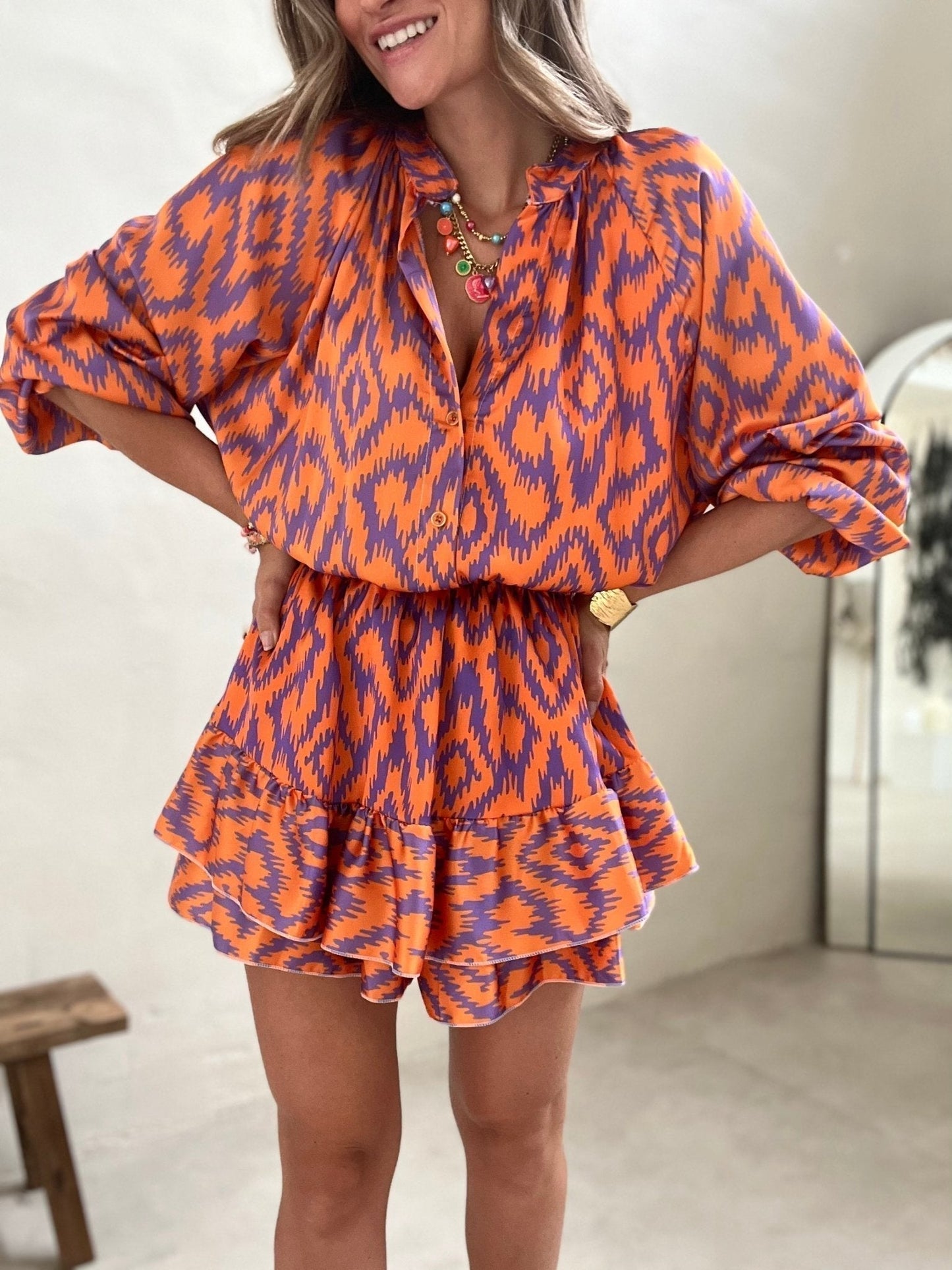 LM | Unique Aztec Bubble Romper