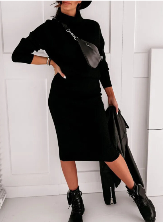 TS | Elegant rib-knit sweater and skirt set