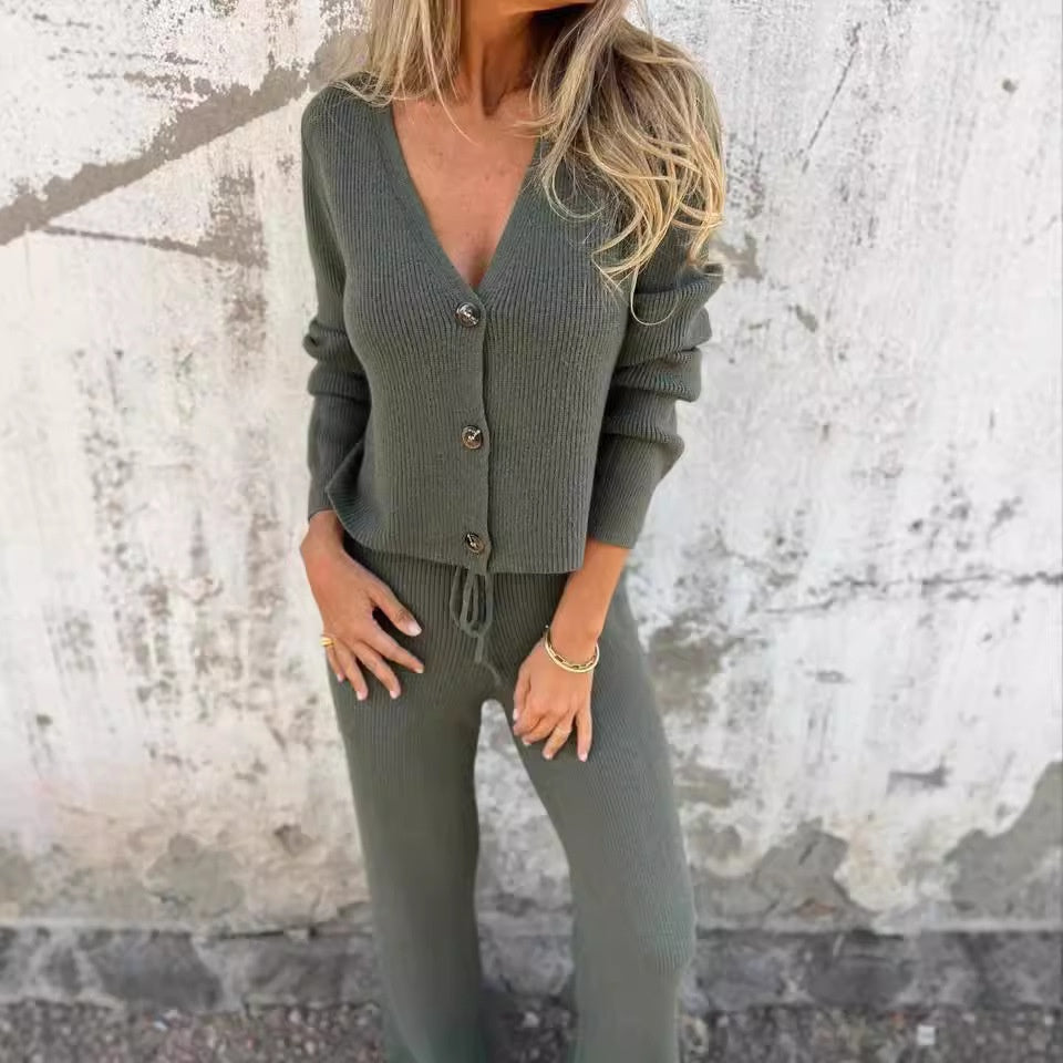 LM | Elegant cardigan & pants set for women