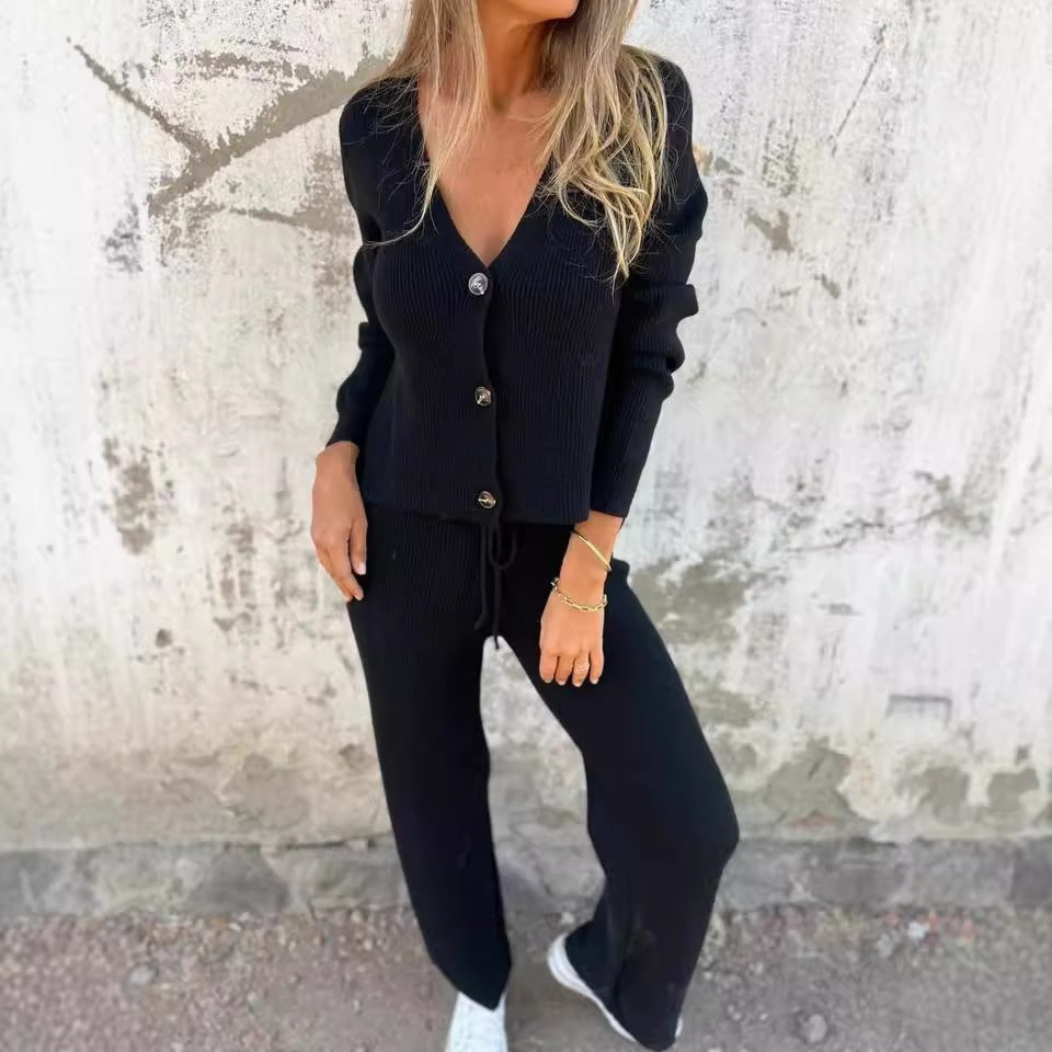 LM | Elegant cardigan & pants set for women