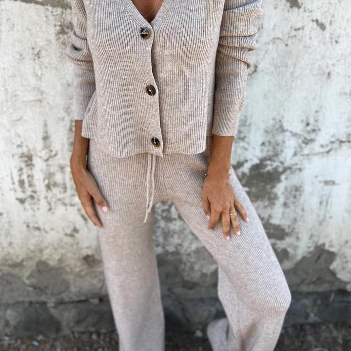 LM | Elegant cardigan & pants set for women