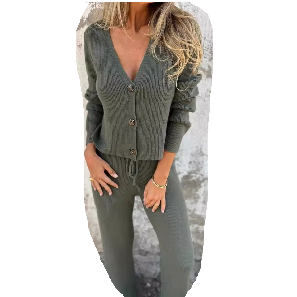LM | Elegant cardigan & pants set for women