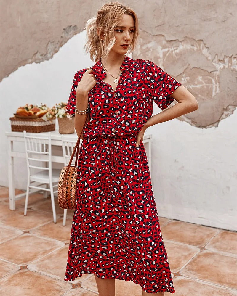 LM | loose-fitting midi dress for women with belt