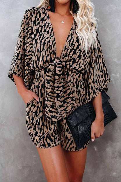 LM | Wind In My Sails Cotton Pocketed Tie Romper