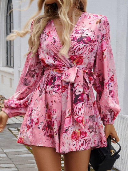 LM | Devine Tied Surplice Long Sleeve Romper