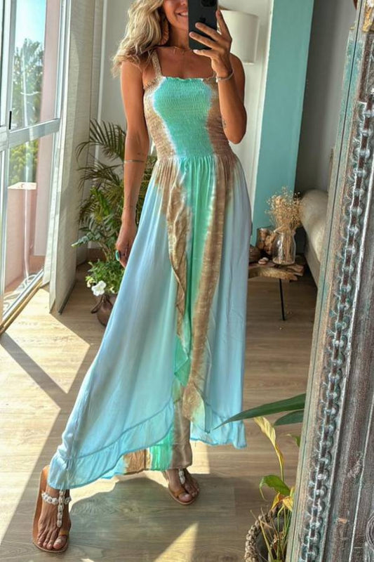 LM | Blue Tie Dye Vacation Maxi Dress