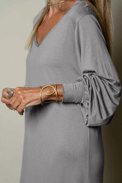 LM | Ladies Casual maxi dress with V-neckline