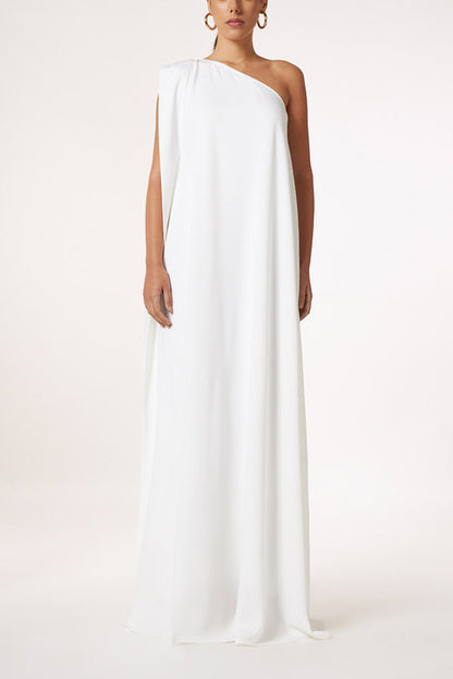 LM | Timeless charm One-shoulder A-line elegant maxi dress
