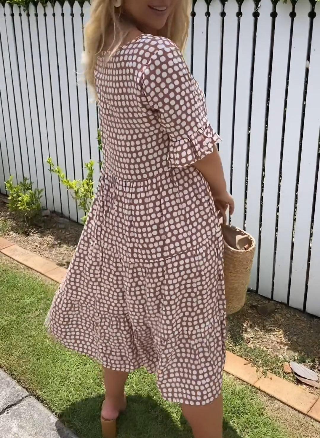 LM | Short sleeve midi dress