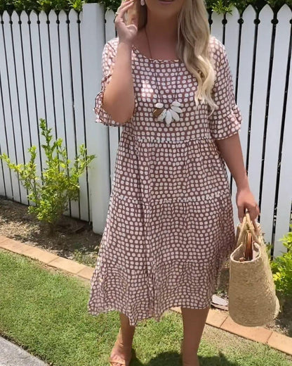 LM | Short sleeve midi dress