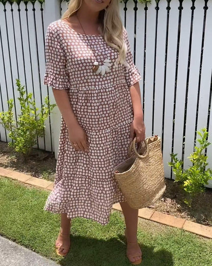 LM | Short sleeve midi dress
