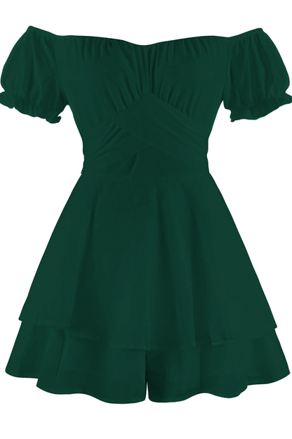 LM | Casual Solid flounce off the shoulder straight rompers (9 colors)