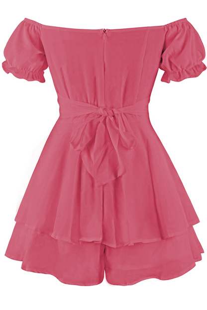 LM | Casual Solid flounce off the shoulder straight rompers (9 colors)