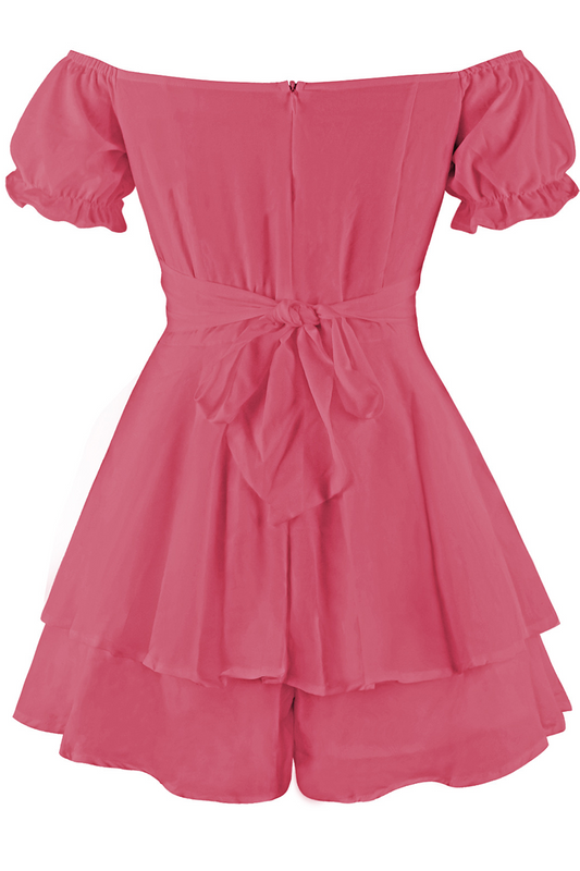 LM | Casual Solid flounce off the shoulder straight rompers (9 colors)