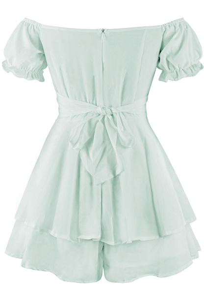 LM | Casual Solid flounce off the shoulder straight rompers (9 colors)
