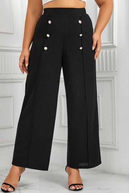 LM | Casual Solid Patchwork Plus Size Pants