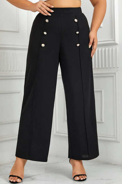 LM | Casual Solid Patchwork Plus Size Pants
