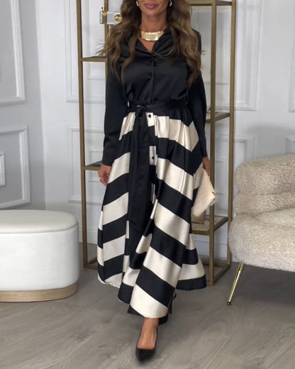 LM | Elegant striped maxi dress