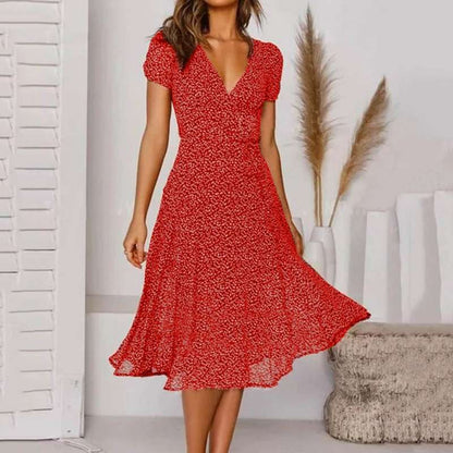 TS | V-neck wrap midi dress