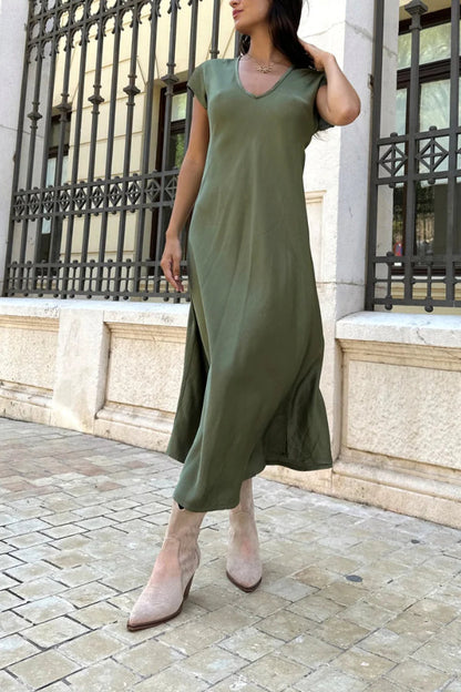 LM | Evase midi dress in satin