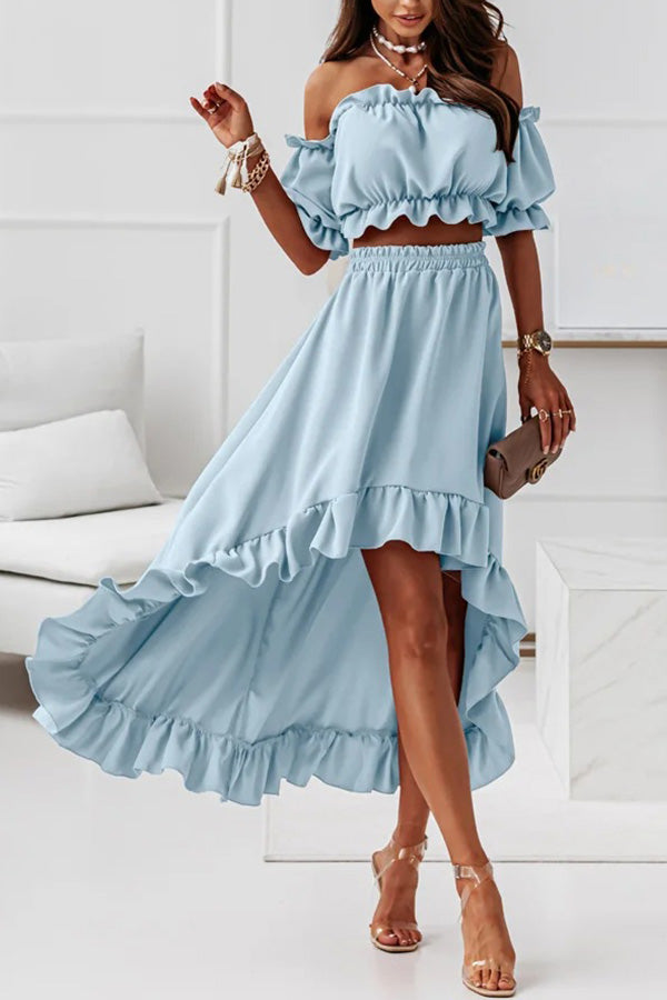 LM | Off-the-shoulder midi dress suit