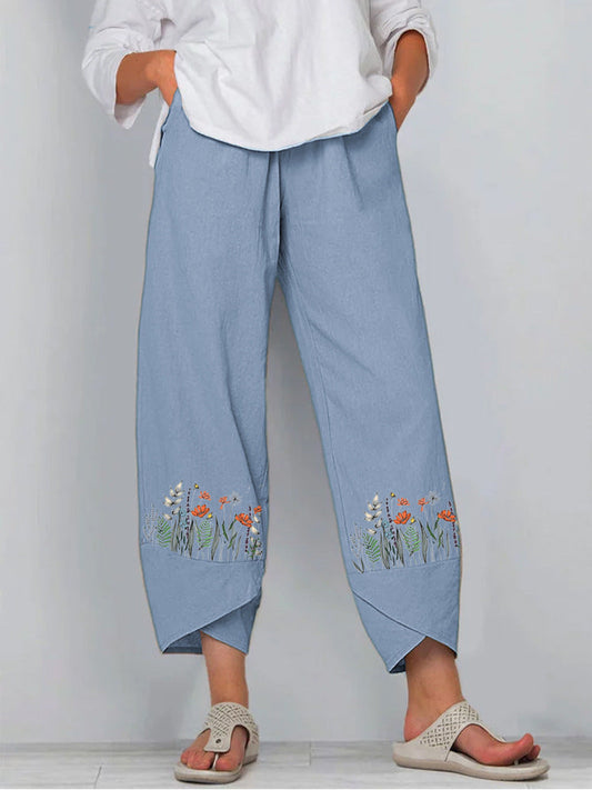 LM | Printed pants with elastic waist